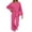 Hot Pink, variant on Autumn Fashion Plus Size Two Piece Sets for Women Pleated Solid Color Loose Shirt Wide Leg Long Shirt Pants Casual Set Gifts for Womens
