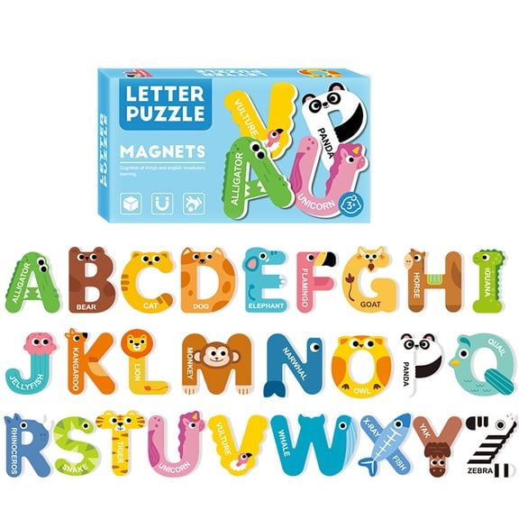 26 pcs Magnetic Letters, Alphabet ABC Fridge Magnets for Toddlers,26 Uppercase Refrigerator Magnets, Cute Educational Animal Toys, Great Spelling Learning Gift for Preschool Kids Ages 2-5