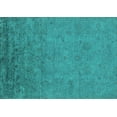 thumbnail image 1 of Ahgly Company Machine Washable Indoor Rectangle Oriental Turquoise Blue Industrial Area Rugs, 7' x 9', 1 of 4