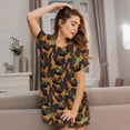 thumbnail image 3 of Gukieu German Shepherd Dog Print Women's Nightgown, A-line Round Neck Short-sleeved Nightgown Pajamas Home Wear Suitable for Home and Outing, 3 of 6