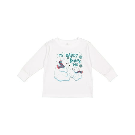 

Inktastic My Daddy Loves Me- cute polar bears Boys or Girls Long Sleeve Toddler T-Shirt