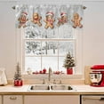 thumbnail image 2 of Christmas Tie Up Valances Curtain, Xmas Cute Gingerbread Man White Gold Winter Grey Adjustable Rod Pocket Short Window Treatment Tie Up Curtains Valances for Kitchen Living Room Bathroom 42x18 In, 2 of 9