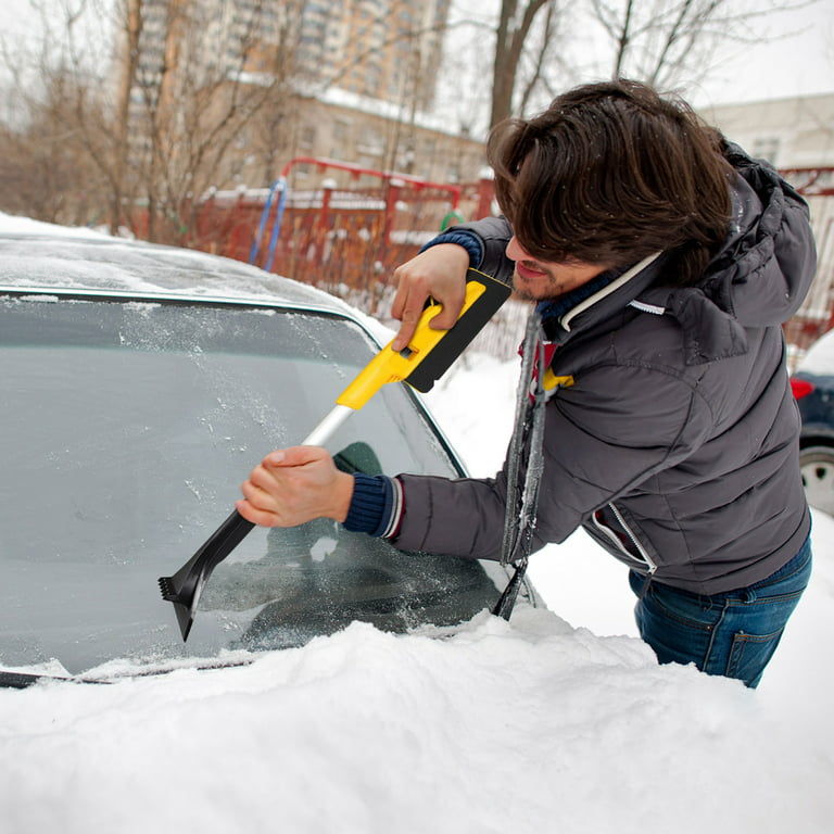 Teissuly Car Windshield Ice Scraper Car Snow Brush And Scraper With  Detachable ABS Ice Squeegee And EVA Sponge Brush 25 Inch Extendable Snow  Cleaner 
