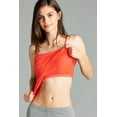 thumbnail image 4 of Women & Juniors Basic Layering Built in Bra Spaghetti Strap Long Cami Top Tank, 4 of 5