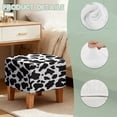 thumbnail image 7 of Jiueut Cow Print Ottoman Slipcover, Folding Foot Stool Sofa Slipcovers Waterproof Covers for Square Footrest Stool with Elastic Bottom, 7 of 7