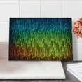 thumbnail image 2 of Colorful Cutting Board, Galaxy Universe Outer Space Inspired Technical Neon Rain Modern Abstract Art Print, Decorative Tempered Glass Cutting and Serving Board, Small Size, Multicolor, by Ambesonne, 2 of 5