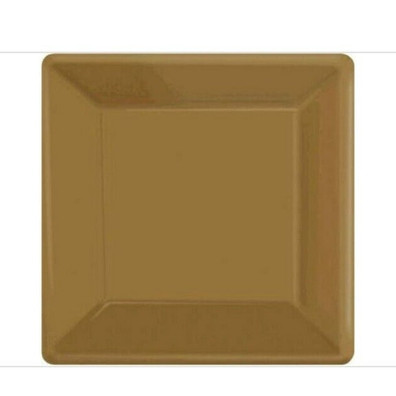 Gold Paper Square Dinner Plates 20ct