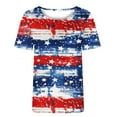 thumbnail image 4 of Pimelu Women's Tops Dressy Casual Summer Blouse Patriotic Graphic Short Sleeve T-Shirts for Women Trendy 4th of July Butterfly Print Crewneck Womens Tunic Top Shirt Summer Beach, 4 of 4