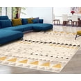 thumbnail image 2 of eCarpetGallery Modern Living Room Area Rug, 7'10" x 10'2", Ivory-Gold, Remi, 2 of 9