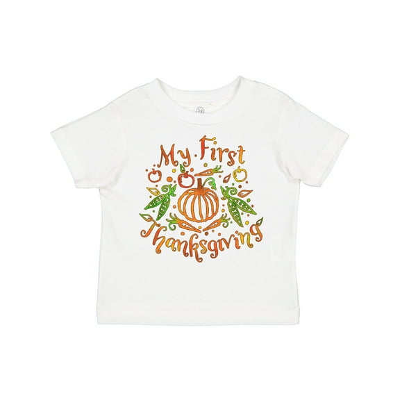 Inktastic My 1st Thanksgiving Pumpkin Vegetables in Orange and Green Boys or Girls Toddler T-Shirt
