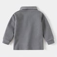 thumbnail image 4 of NIEWTR Boys Spring Summer Lounge Polo Shirt Long Sleeve Lightweight Fabric for Home Relaxation and Everyday Wear（Grey,18-24 Months), 4 of 4