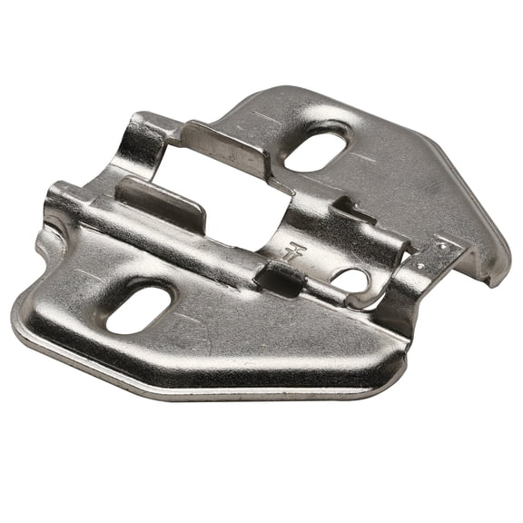 DTC Long Arm 0mm Screw on Frameless Cabinet Hinge Mounting Plate, Nickel Plated