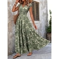 thumbnail image 3 of ZOELNIC Women's Summer Maxi Dress Casual Floral Boho Short Sleeve V Neck Flowy Beach Long Dresses, S, 3 of 6