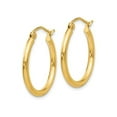 thumbnail image 4 of Primal Gold 14K Yellow Gold 2x20mm Tube Hoop Earrings, 4 of 6