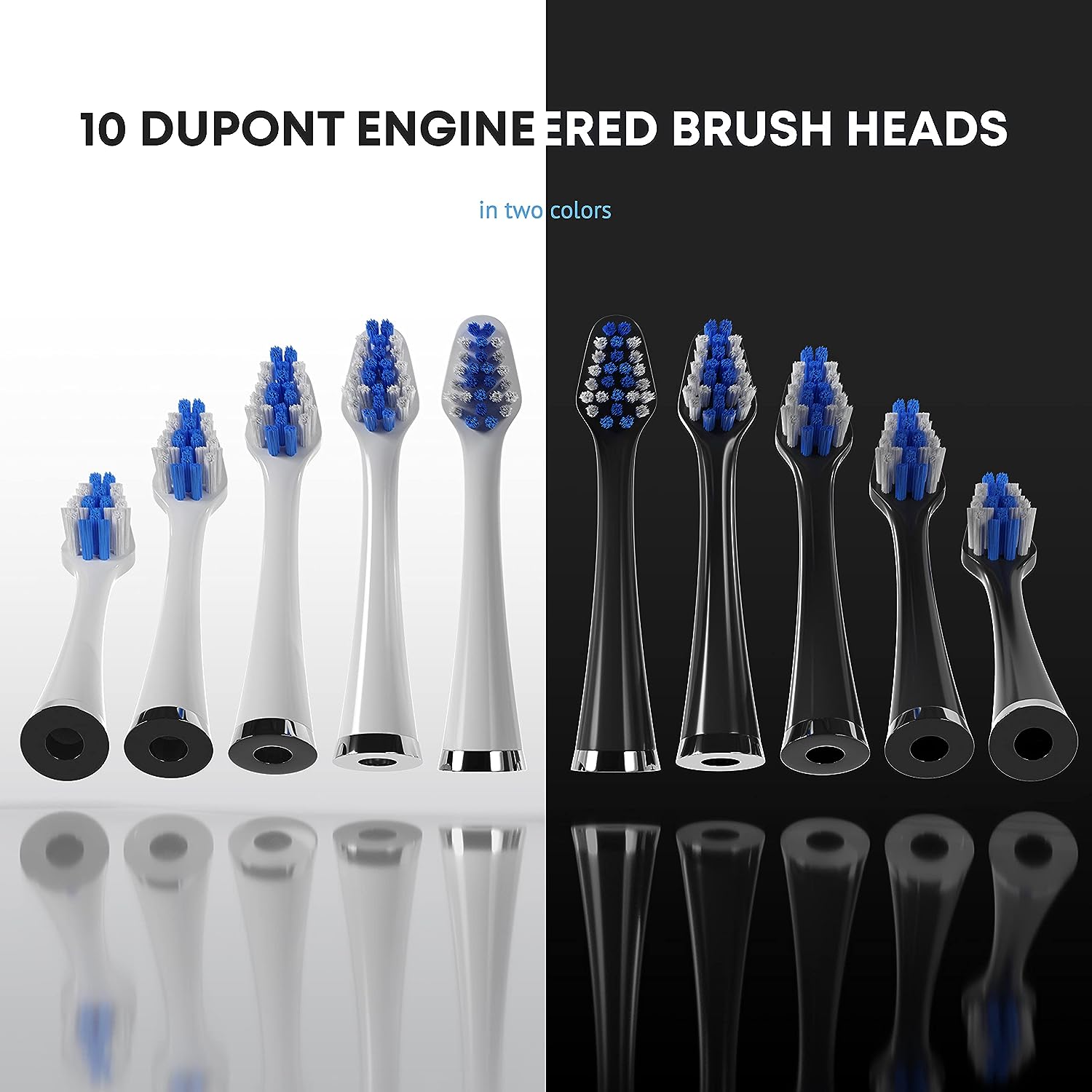 Aquasonic Electric ToothBrush Duo Series with 10 DuPont Brush Heads & 2 Travel Cases - image 5 of 7