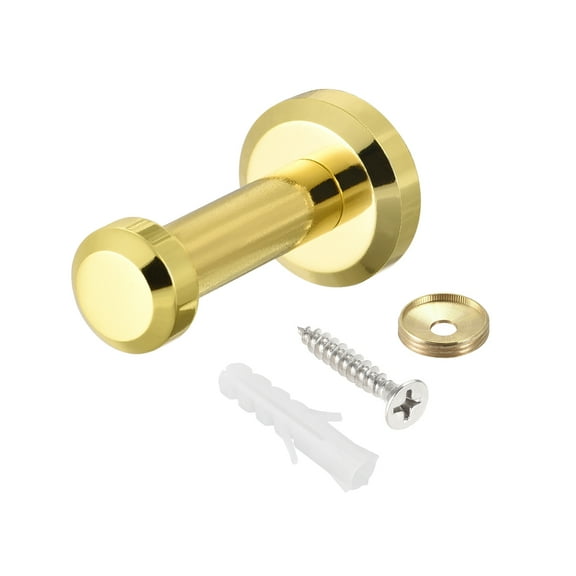 Unique Bargains Wall Hook Robe Towel Hook Wall Mounted Coat Hook Hanger Polishing Gold Tone