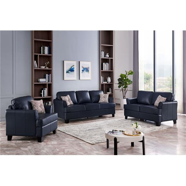 Kings Furniture 2053BUS Alexandria Leather Sofa, Blue
