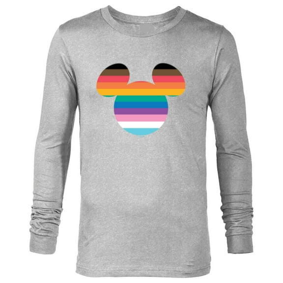 Disney Mickey Mouse Pride Inclusive Rainbow Head Icon Fill - Long Sleeve T-Shirt for Men - Customized-Athletic Heather