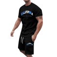 thumbnail image 3 of Afdoent Mens Two Piece Outfits Comfortable Short Sleeve T Shirt And Shorts Summer Outfit Oversized Sports Clothing Mens Fitness Suit Vacation Beach Leisure, 3 of 6