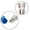 thumbnail image 2 of Latching Metal Push Button Switch 19mm Mounting Dia 1NO 1NC COM 24V Yellow LED Light with Socket Plug Wires 1pcs, 2 of 5