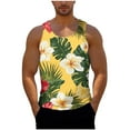 thumbnail image 4 of VBTAPA Mens Floral Graphic Tank Tops Funky Hawaiian Shirt Tropical Summer Vacation Shirts Sleeveless Casual Aloha Beach Tee White S, 4 of 7