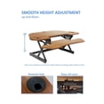 thumbnail image 3 of Pemberly Row Corner Standing Desk Converter Dual Monitor Arm Bundle Teak Wood, 3 of 8