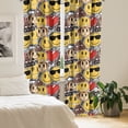 thumbnail image 2 of Ambesonne Emoji Curtains, Angry Pile of Poo Pattern Art, Pair of 28"x84", White Mustard Chocolate, 2 of 5