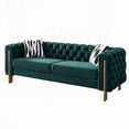 thumbnail image 6 of Modern Tufted Velvet Chesterfield Living Room Sofa 84.25''W with Green Color and Gold Metal Legs, 6 of 12