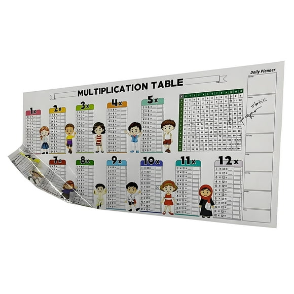 Primegos Dry Erase Color Multiplication Table Kids Students Educational Reusable Multiplication Chart Math Board Classroom Walls Doors Chalkboard Decoration