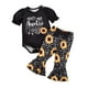 thumbnail image 2 of Conjunto de ropa para niña, camiseta, tops, pantalones acampanados con estampado floral, bonitos volantes para bebé 9 a 12 meses, 2 of 9