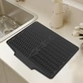 thumbnail image 6 of Silicone Sink Pad Non-Slip Drying Mat Heat Insulation Bowl Guide Kitchen Helper for Wet Areas Dish Drying Anti-Roll Easy Clean Home Use Blahzhy Simple Design | Silica Gel Gray, 6 of 8