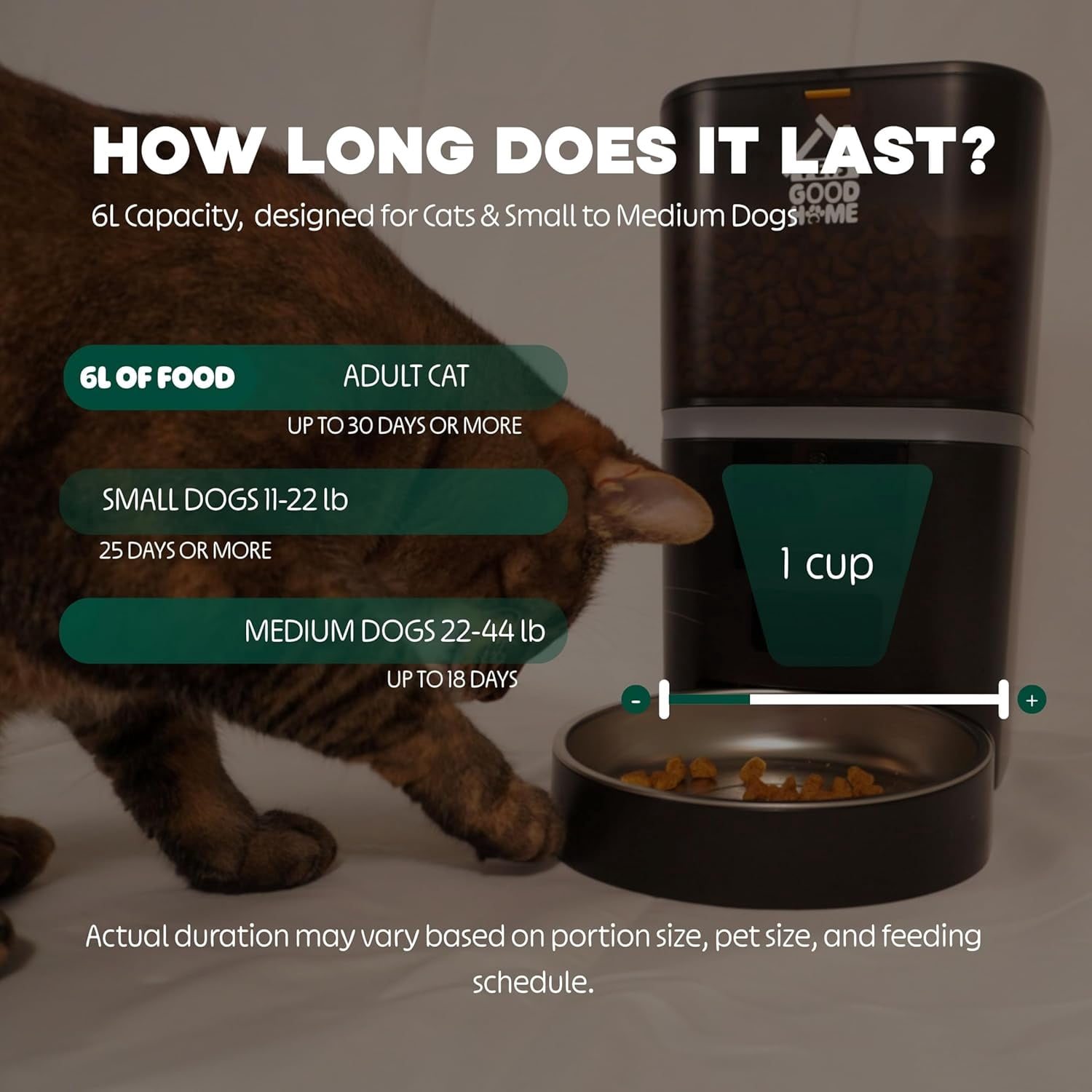 Automatic Cat Feeder with 1080P HD Camera – Timed Dry Food Dispenser for Cats and Dogs, App Control, 6L Capacity, Portion Control, Scheduled Meals, Two-Way Audio