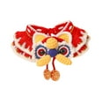 thumbnail image 3 of Collar de gato tejido para año Nuevo Chino, bufanda ajustable de ganchillo suave para vacaciones, León de baile para perro, accesorios de fotografía M, 3 of 8