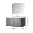 thumbnail image 3 of Durable and Spacious - 36-inch Dark Grey Bath Vanity with White Quartz Top and LED Mirror for Long - lasting Bathroom Use, 3 of 5