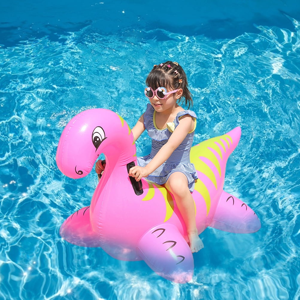 Giant Dinosaur Inflatable Pool Float Party Toys Rideon with Durable Handles， Summer Beach