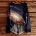 thumbnail image 2 of DHFJKG Long Sleeve Shirts For Women Sweaters Galaxy Printed Knit Pullover Ribbed Casual Loose Fit Crewneck Soft Blouse Trendy Tops, 2 of 5