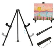 Ltrototea 14''Tabletop Instant Easel, Black Steel Table Top Easels for Display, Adjustable & Portable Tripod for Kids