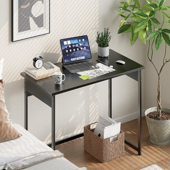 Zenira Simple Sturdy Computer Desk for Adults, Space-Saving Home Office Writing Desk, Compact Workstation