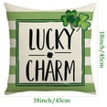 thumbnail image 2 of Green Lucky Charm Pillow Covers for March Holiday Home Outdoor Decor Sofa, Hello Shamrocks St Patricks Day Throw Pillow Covers Clover Hat Cotton Linen Cushion Case, 2 of 4