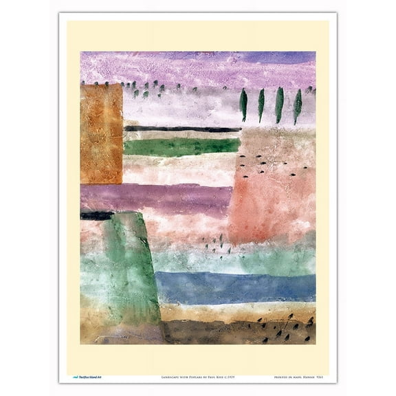 Landscape with Poplars - From an Original Cubism Abstract Painting by Paul Klee c.1929 - Master Art Print (Unframed) 9in x 12in