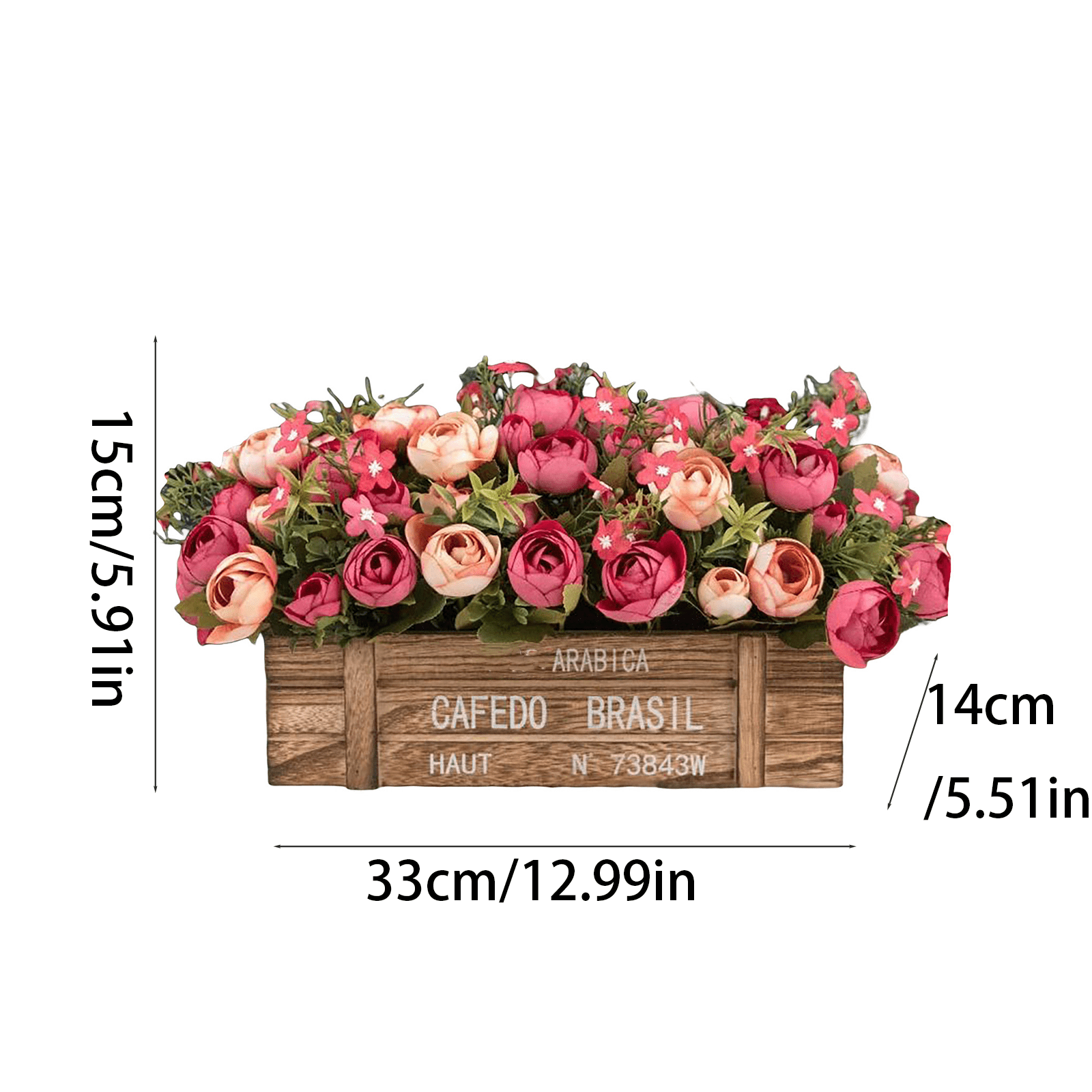 Flower Arrangement with Wooden Vase, Ongmies Exquisite Autumn Faux Botanical Arrangement – Realistic Dried Greenery for Cozy Living Room & Windowsill Displays, Artificial Flower Centerpieces