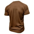 thumbnail image 6 of Rhuody t shirts for men Short Sleeve Round neck Tee Shirts Shirt Solid Colour Sports Tops Clothings Khaki 2XL, 6 of 6