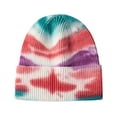 thumbnail image 2 of Dyfzdhu Unisex Fashion Casual Tie-Dye Printed Woolen Hat Warm Outdoor Knitted Red, 2 of 2