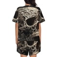 thumbnail image 6 of Rateoe Vintage Pattern Flower Skull Pattern Women's Short-Sleeved Pajama Set - 2 Piece Soft and Lightweight Sleepwear Set-Small, 6 of 7