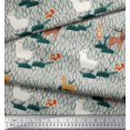 thumbnail image 3 of Soimoi Rayon Fabric Rabbit,Sheep & Deer Kids Print Fabric by Yard 42 Inch Wide, 3 of 3