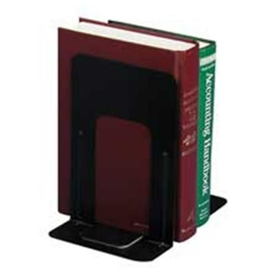 Nonskid Steel Bookends- 4-.75in.x5-.13in.x5in.- Black