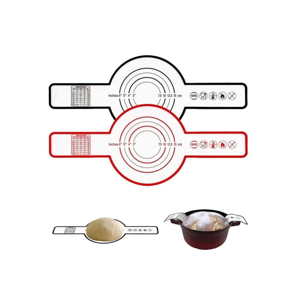 Silicone Bread Sling For Dutch Oven Non Stick Easy To Clean Reusable Bread Sling With Long Handle To Transfer Sourdough Red - 1pc