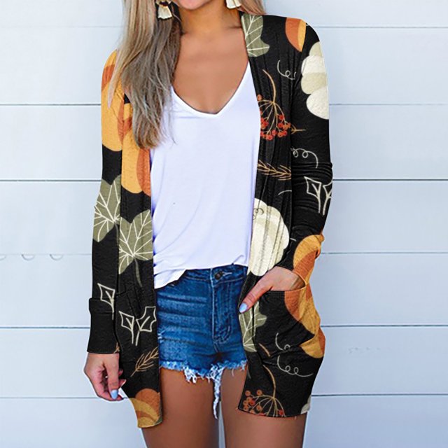 Cardigans d'Hiver pour Femmes Mode Cardigan Ample à Manches Longues Blouse Cardigans Courts pour Femmes en Solde