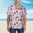 thumbnail image 2 of Bingfone Men's Short Sleeve Button Down Shirts Hawaiian Wine Printed Beach Shirt, 2 of 7