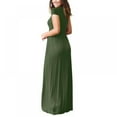 thumbnail image 3 of Women Short Sleeve Loose Plain Casual Plus Size Long Maxi Dress with Pockets, 3 of 3